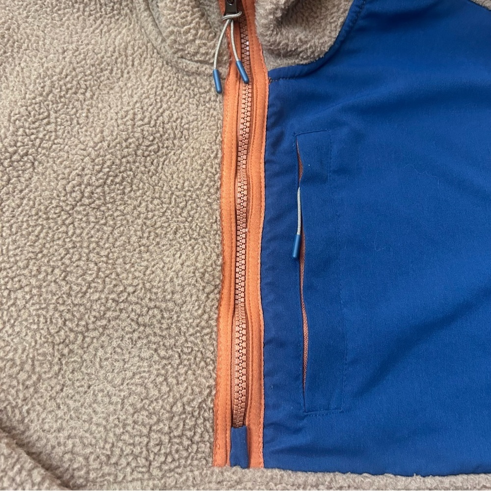 Mountain & Isles Half Zip Heavy Fleece Hooded Jacket Spice Southwest Baja Med - Picture 5 of 13